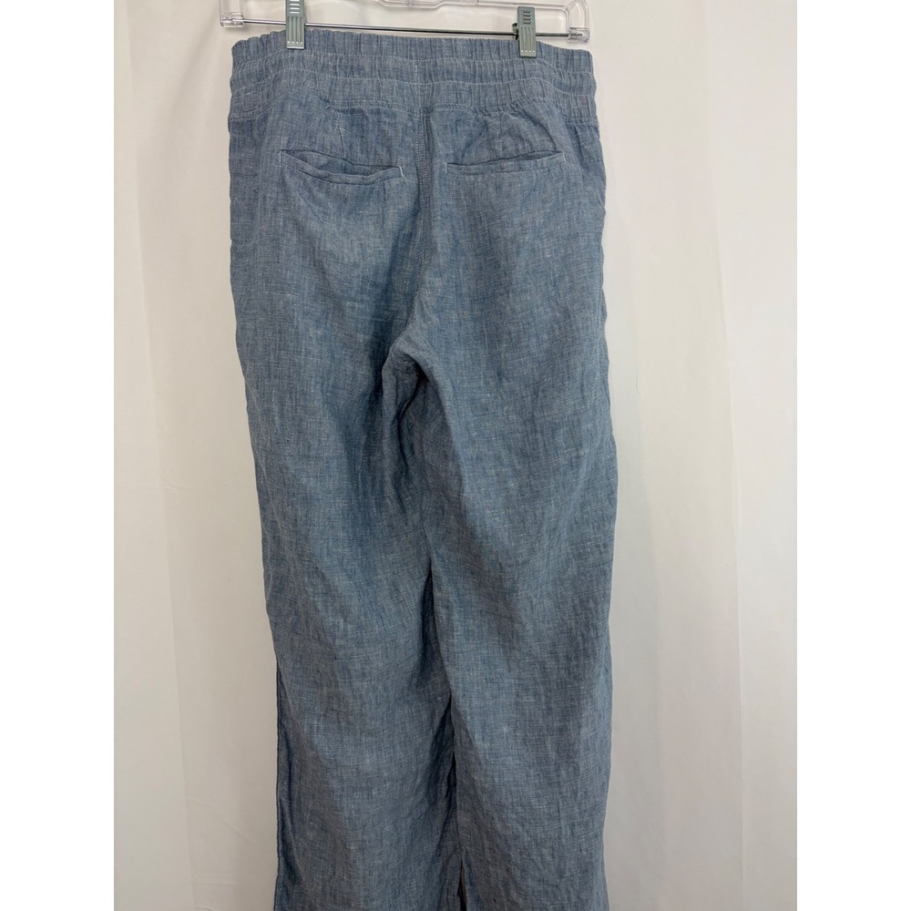 Athleta Cabo Linen Wide Leg Pants Chambray Drawstring Size 2 Resort European - Picture 4 of 8